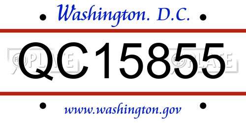 QC15855 District Of Columbia License Plate