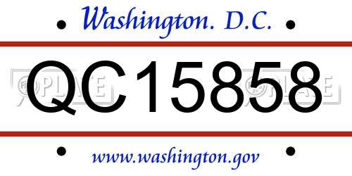 QC15858 District Of Columbia License Plate