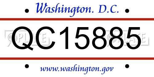 QC15885 District Of Columbia License Plate