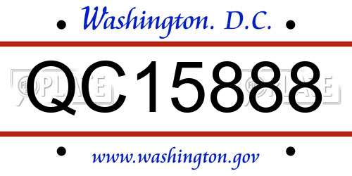QC15888 District Of Columbia License Plate