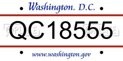 QC18555 District Of Columbia License Plate