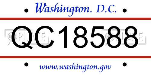QC18588 District Of Columbia License Plate
