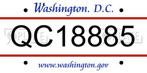 QC18885 District Of Columbia License Plate