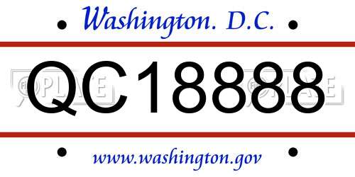 QC18888 District Of Columbia License Plate