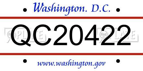 QC20422 District Of Columbia License Plate