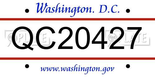 QC20427 District Of Columbia License Plate