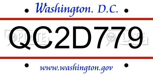 QC2D779 District Of Columbia License Plate