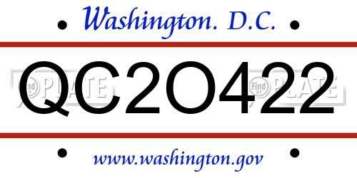 QC2O422 District Of Columbia License Plate