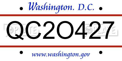 QC2O427 District Of Columbia License Plate