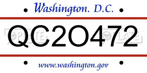 QC2O472 District Of Columbia License Plate