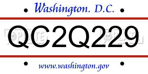 QC2Q229 District Of Columbia License Plate