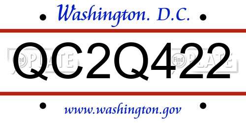 QC2Q422 District Of Columbia License Plate