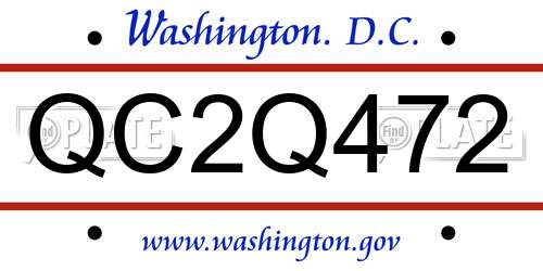 QC2Q472 District Of Columbia License Plate