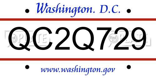 QC2Q729 District Of Columbia License Plate