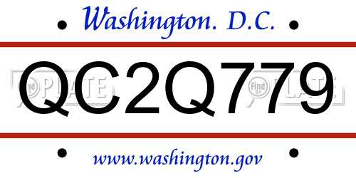 QC2Q779 District Of Columbia License Plate