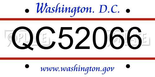QC52066 District Of Columbia License Plate