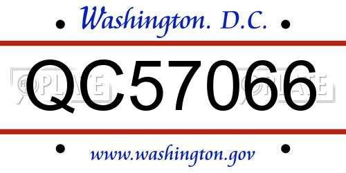 QC57066 District Of Columbia License Plate