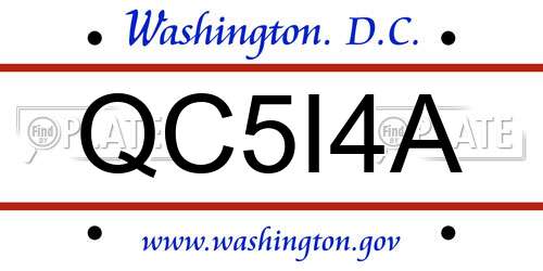 QC5I4A District Of Columbia License Plate