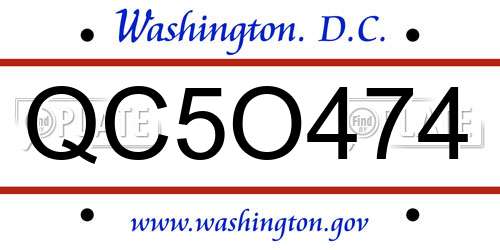 QC5O474 District Of Columbia License Plate