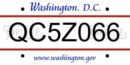 QC5Z066 District Of Columbia License Plate