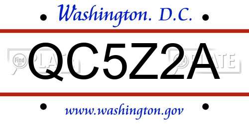 QC5Z2A District Of Columbia License Plate