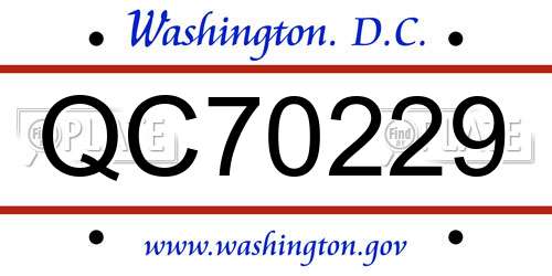 QC70229 District Of Columbia License Plate