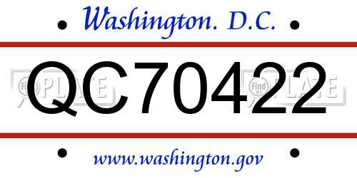 QC70422 District Of Columbia License Plate