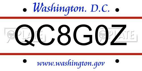 QC8G0Z District Of Columbia License Plate
