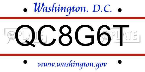 QC8G6T District Of Columbia License Plate