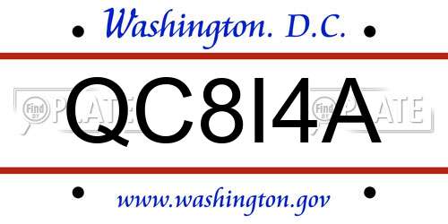 QC8I4A District Of Columbia License Plate