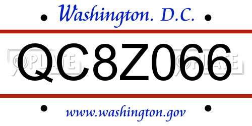 QC8Z066 District Of Columbia License Plate