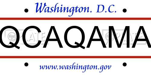 QCAQAMA District Of Columbia License Plate