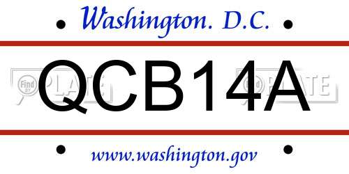 QCB14A District Of Columbia License Plate