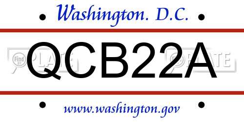 QCB22A District Of Columbia License Plate