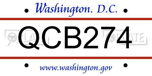 QCB274 District Of Columbia License Plate