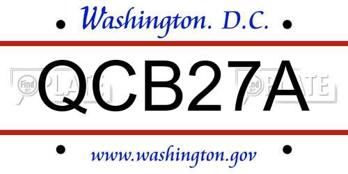 QCB27A District Of Columbia License Plate