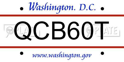 QCB60T District Of Columbia License Plate