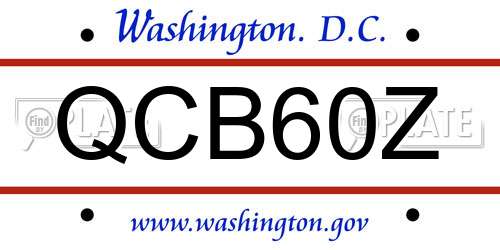 QCB60Z District Of Columbia License Plate