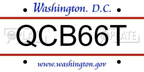 QCB66T District Of Columbia License Plate