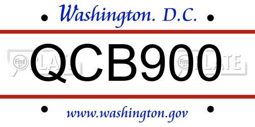 QCB900 District Of Columbia License Plate
