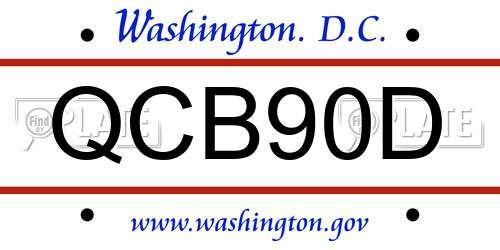 QCB90D District Of Columbia License Plate