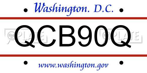 QCB90Q District Of Columbia License Plate