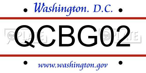 QCBG02 District Of Columbia License Plate