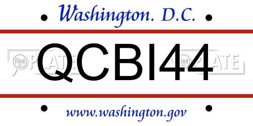 QCBI44 District Of Columbia License Plate