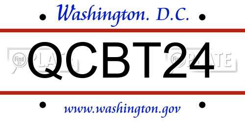QCBT24 District Of Columbia License Plate