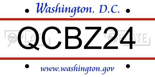 QCBZ24 District Of Columbia License Plate
