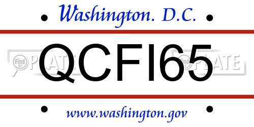 QCFI65 District Of Columbia License Plate