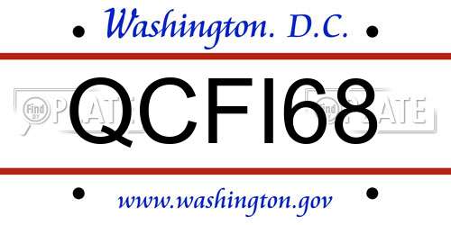 QCFI68 District Of Columbia License Plate