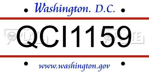 QCI1159 District Of Columbia License Plate
