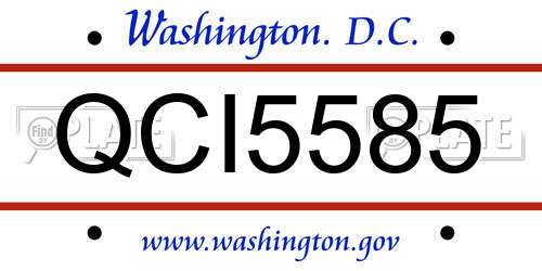QCI5585 District Of Columbia License Plate
